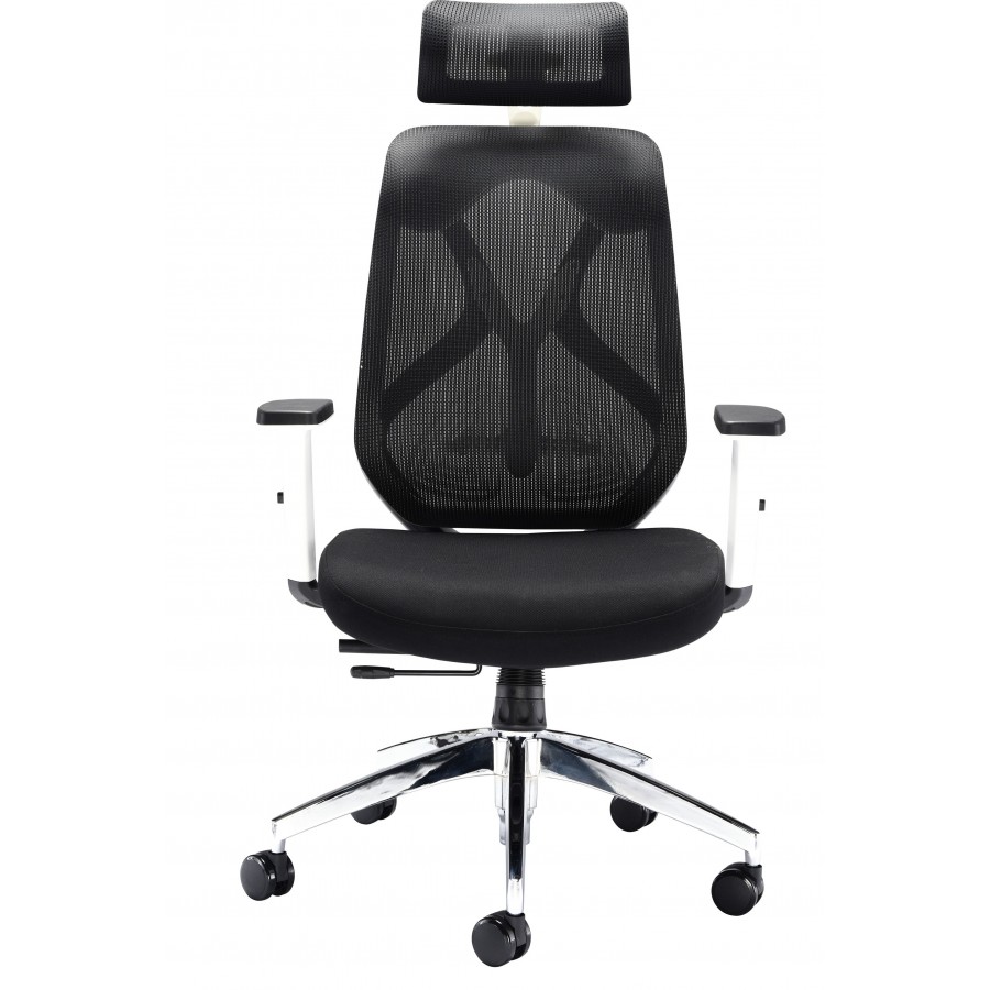 Maldini White Frame Mesh Posture Ergonomic Chair